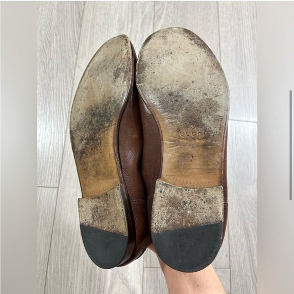 Gucci Brown Leather Horsebit Loafers - Picture 6 of 10